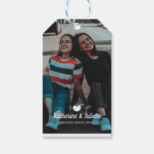 Modern White Heart Best Friend Friendship Foto Geschenkanhänger