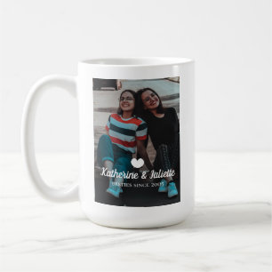 Modern White Heart Best Friend Friendship Foto Kaffeetasse