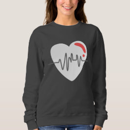 Modern White Heartbeat Frauen grau Sweatshirt