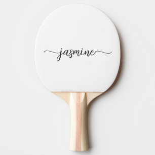 Modern White Individuelle Name Signature Script Tischtennis Schläger