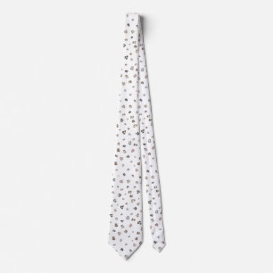 Modern White Leopard Print Krawatte