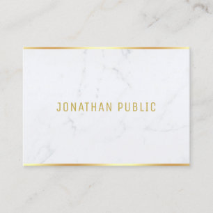 Modern White Marble Gold Text Template Elegant Visitenkarte