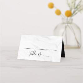 Modern White Marble Script | Hochzeit Platzkarte