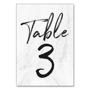 Modern White Marble Script   TISCHNUMMER 3