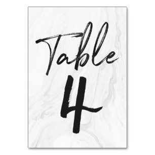 Modern White Marble Script   TISCHNUMMER 4