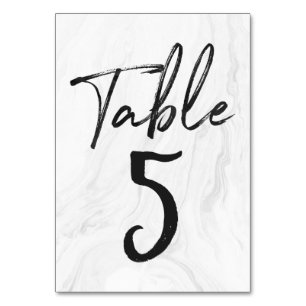 Modern White Marble Script   TISCHNUMMER 5