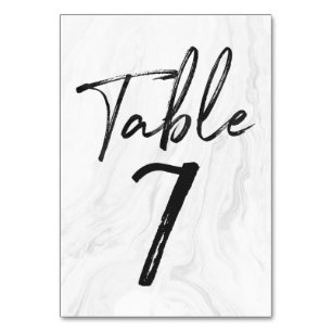 Modern White Marble Script   TISCHNUMMER 7