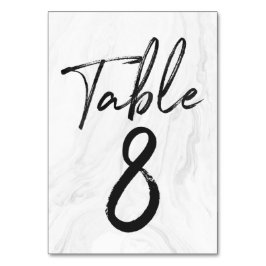 Modern White Marble Script | TISCHNUMMER 8
