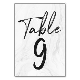 Modern White Marble Script   TISCHNUMMER 9
