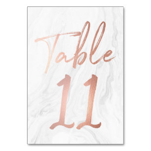 Modern White Marble Script   Tischnummer-Karte 11 Tischnummer
