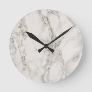 Modern White Marble Textur Runde Wanduhr