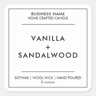 Modern White Minimalistisch Candle Label Aufkleber