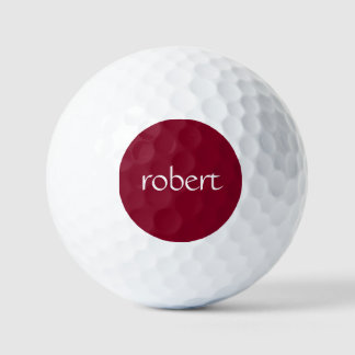 Modern White Name | Trendy Burgundy Golfball