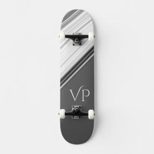 Modern White on Gray Personal Skateboard