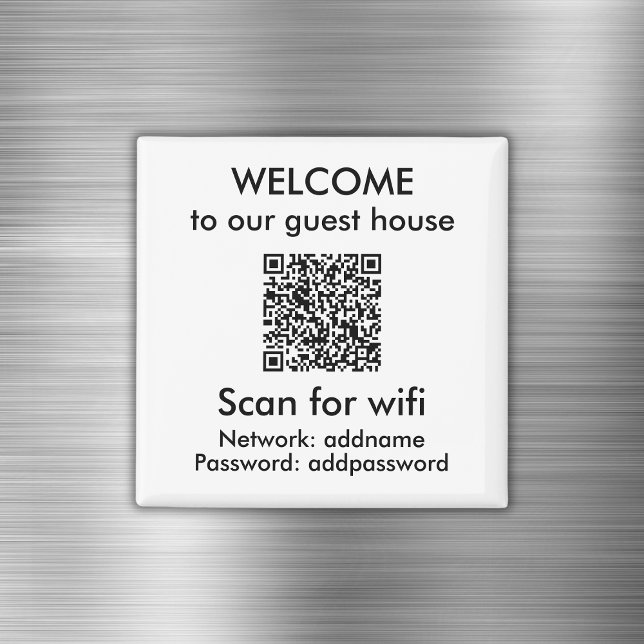 Modern White QR Code Wifi Info Airbnb Vermietung Magnet (Modern White QR Code Wifi Info Airbnb Rental Magnet
)