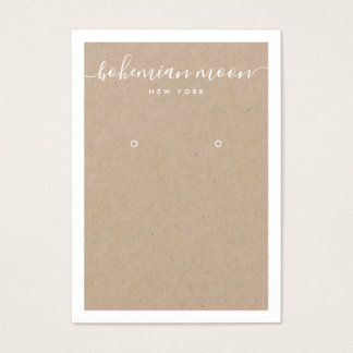 Modern White Script Kraftseil Ohrring Display Kart