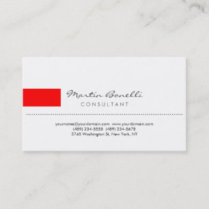 Modern White Simple Consultant Business Card Visitenkarte