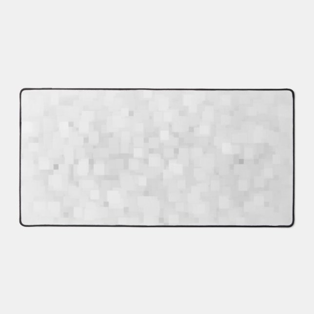 Modern White Square Pattern Schreibtischunterlage (Vorderseite)