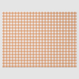 Modern White und Orange Gingham Kariert Seidenpapier