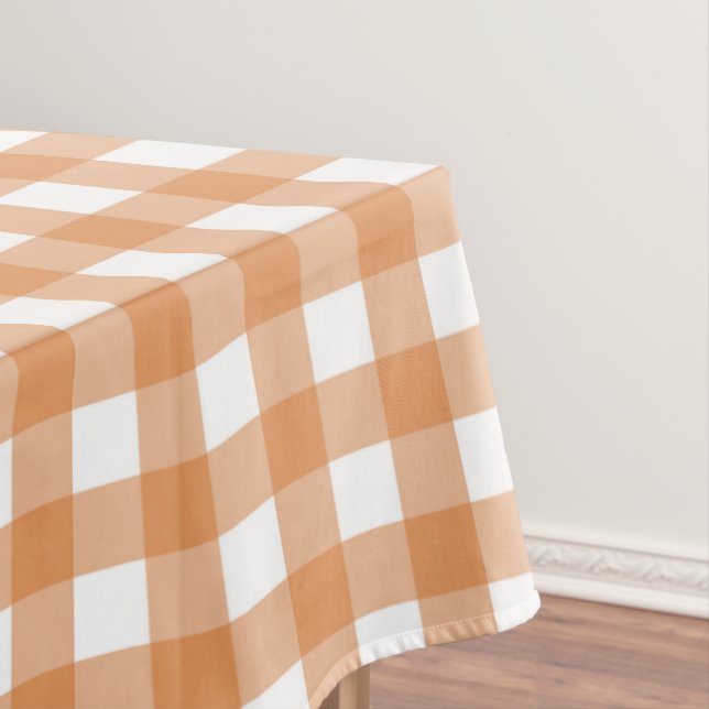 Modern White und Orange Gingham Kariert Tischdecke (Beispiel)