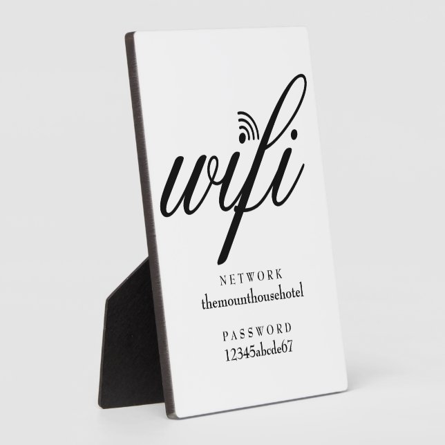 Modern Wifi Network and Password Sign Fotoplatte (Seite)