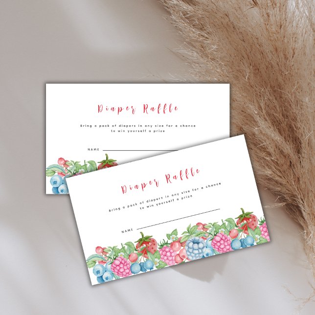 Modern Wild Berry Sweet Diaper Raffle Baby Dusche Begleitkarte (Modern Wild Berry Sweet Diaper Raffle Baby Shower Enclosure Card)