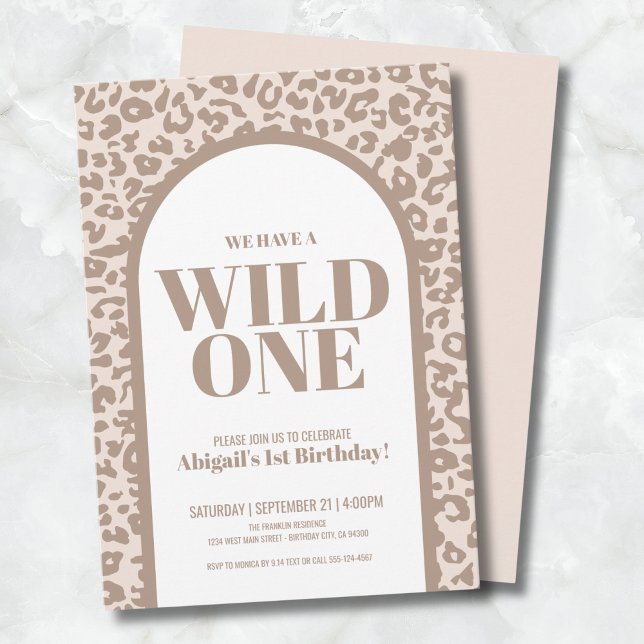 Modern Wild One 1. Geburtstag Party Einladung (Modern Wild One 1st Birthday Party Invitation)