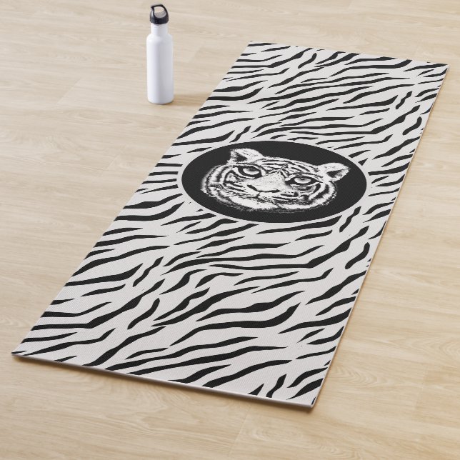 Modern Wild White Tiger Muster Yoga Mat Yogamatte (Beispiel)