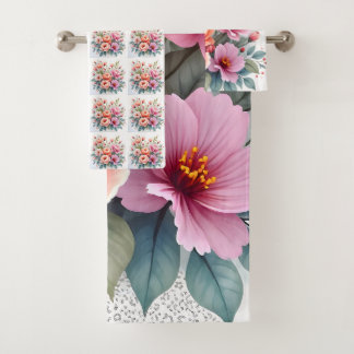 Modern Wildflowers Beautiful Luxury Collection Badhandtuch Set