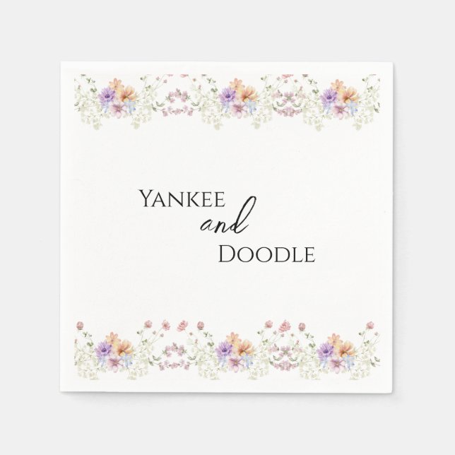 Modern wildflowers spring wedding serviette (Vorderseite)