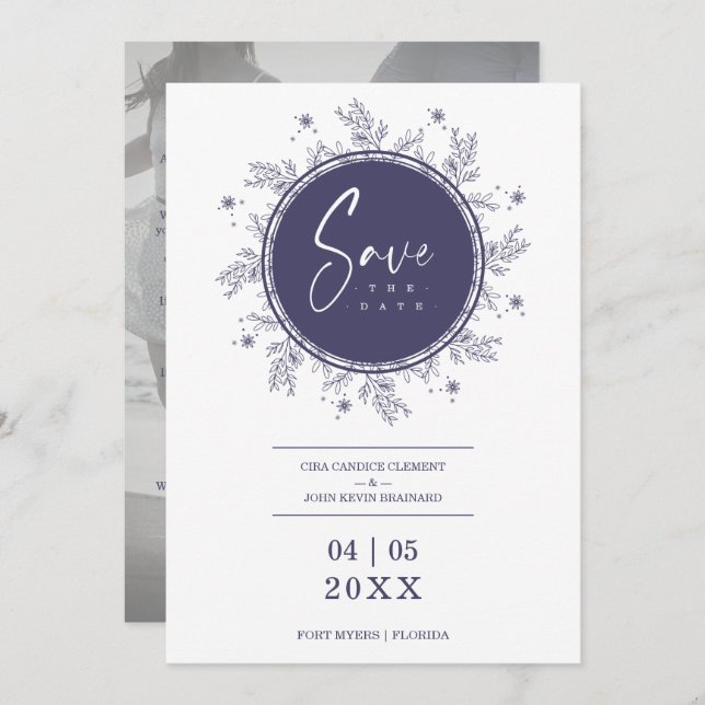 Modern Wildflowers Whimsical Script Custom Photo (Vorne/Hinten)