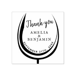 Modern Wine Glass Typografy Danke für Ihre Hochzei Gummistempel
