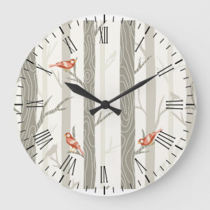 Modern Winter Aspen Wall Clock Große Wanduhr