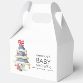 Modern Winter Bow Christmas Tree Baby Shower Geschenkschachtel