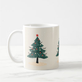 Modern Winter Evergreen Weihnachtsbaum Kaffee Tass Kaffeetasse