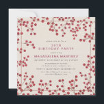 Modern Winter Red Berry 30. Geburtstag Party Einladung<br><div class="desc">Die rustikale schicke Brautdusche lädt mit rustikalen roten Waldbeeren zum Verweilen ein. Moderne und minimale Typografie ergänzt die zeitgenössische Ästhetik.</div>