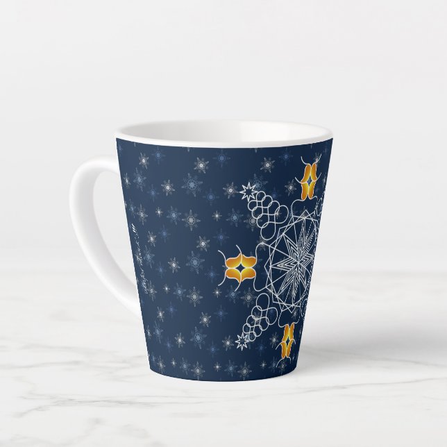 Modern Winter Snowflake Kiss Muack S!! Milchtasse (Linke Ecke)