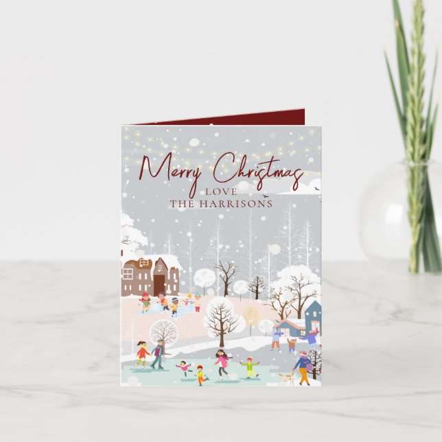 Modern Winter Wonderland 1 Foto Frohe Weihnachten (Vorderseite)