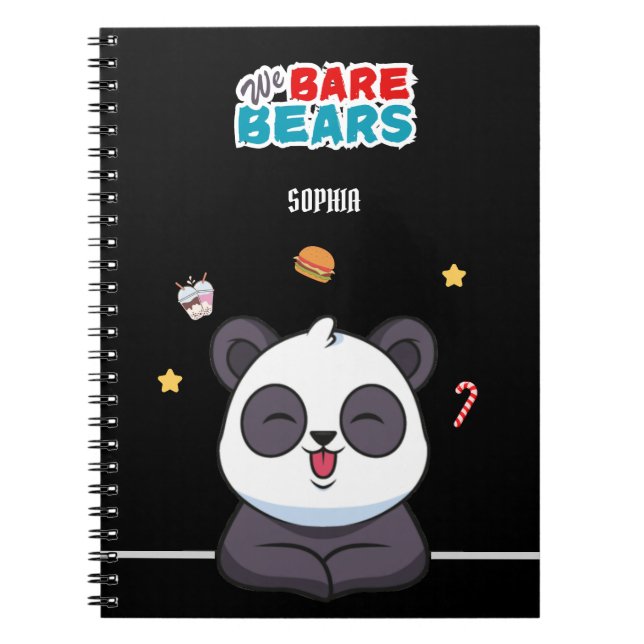 Modern Wir barren Bears Panda Kinder Note Book Notizblock (Vorderseite)