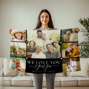 Modern wir Liebe You YiaYia Family Foto Collage Fl Fleecedecke