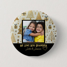 Modern Wir lieben dich Oma Schwarz und Gold Button
