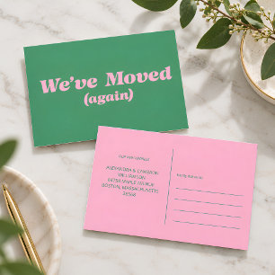 Modern Wir sind umgezogen Neue Heimat Umzug Rosa G Postkarte