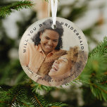 Modern 'Wirst du meine Bridesmaid sein? Foto Ornament Aus Glas<br><div class="desc">Warum frag dir deine Bestien nicht als Brautmädchen auf deiner Hochzeit mit diesem einfachen,  modernen Foto-Sake-Ornament. Kann für Trauzeugin,  Blumenmädchen usw. geändert werden. Der perfekte Hochzeitsansatz,  der Ihre Mädchen zum Lächeln bringt und sie mit einem Sake verlasse,  den sie noch viele Jahre lang genießen werden!</div>