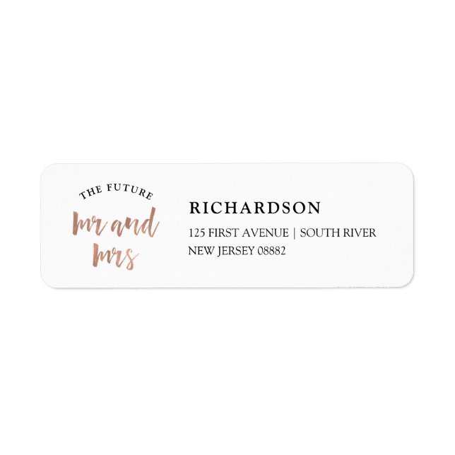 Modern Wish | Imitate Rose Gold Future Mr. und Mrs (Vorne)