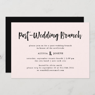 Modern Wish Post Wedding Brunch Blush Pink Einladung