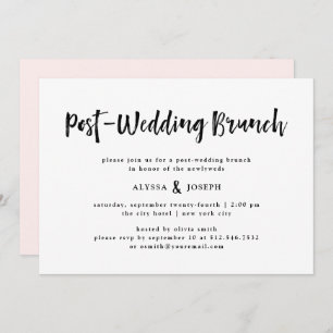 Modern Wish   Post Wedding Brunch Schwarz und Weiß Einladung