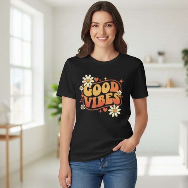 Modern Womens Tshirts Daisy Black (Von Creator hochgeladen)