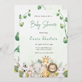Modern Woodland Animals Forest Boy Baby Shower Inv Einladung