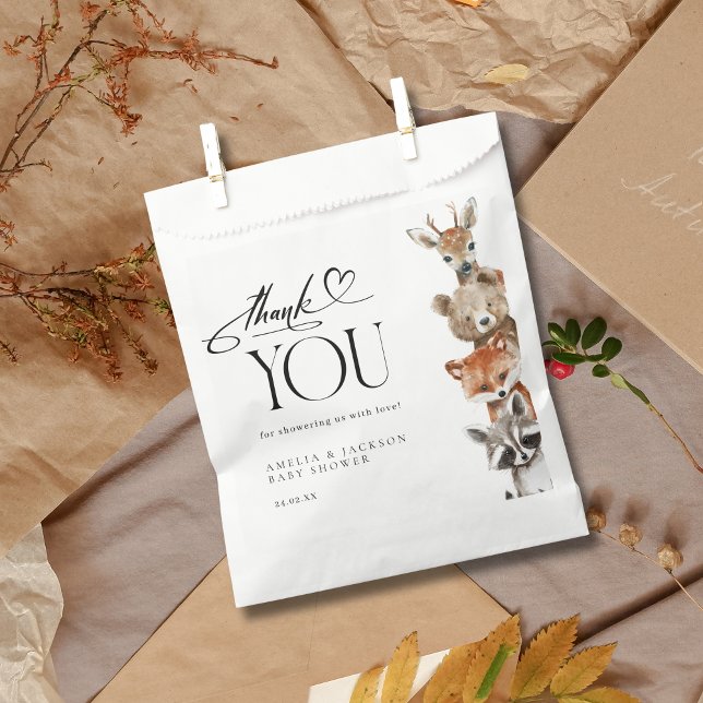 Modern Woodland Watercolor Animes Vielen Dank Geschenktütchen (Von Creator hochgeladen)