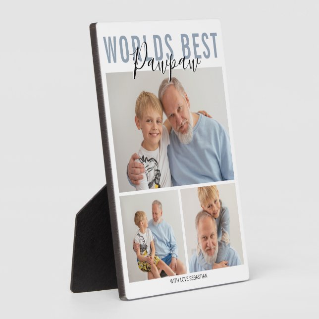 Modern World Best Pawpaw 3 Foto Plaque Fotoplatte (Seite)
